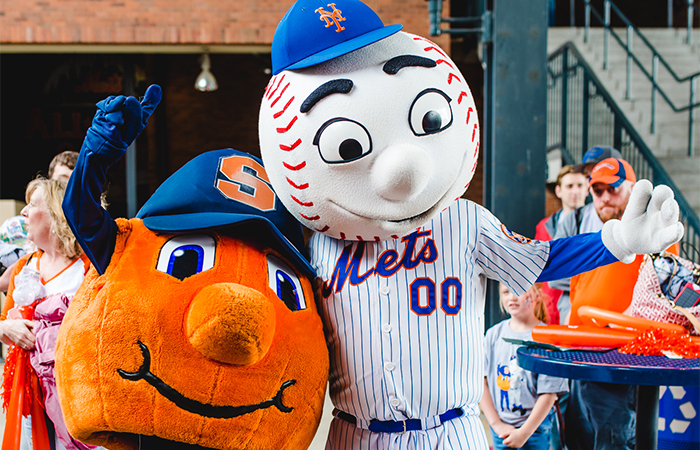 SU Day at Citi Field Otto and Mr Met